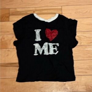 H&M Black Tee with Red Heart Graphic